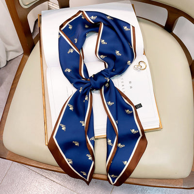 Pañuelo Cuadrado de Gasa Retro Francés - Accesorio Versátil para Cabello - Image 9