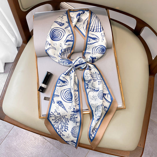 Pañuelo Cuadrado de Gasa Retro Francés - Accesorio Versátil para Cabello - Image 2