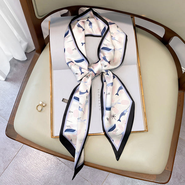 Pañuelo Cuadrado de Gasa Retro Francés - Accesorio Versátil para Cabello