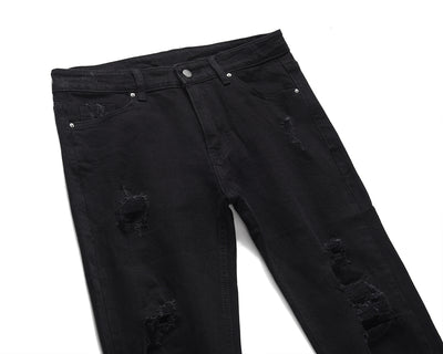 Pantalones Vaqueros Negros Rotos Slim Fit con Stretch - Image 5