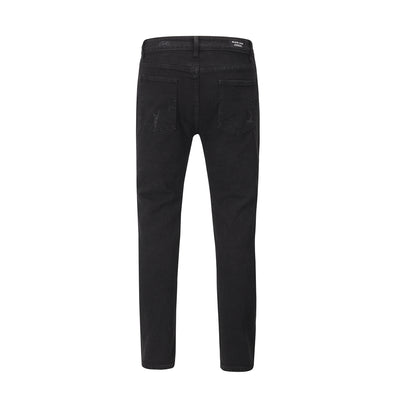 Pantalones Vaqueros Negros Rotos Slim Fit con Stretch - Image 3
