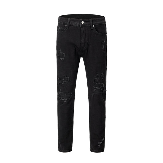 Pantalones Vaqueros Negros Rotos Slim Fit con Stretch - Image 2