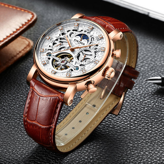 Reloj Mecánico de Cuero Genuino para Hombre Ejecutivo - Image 13
