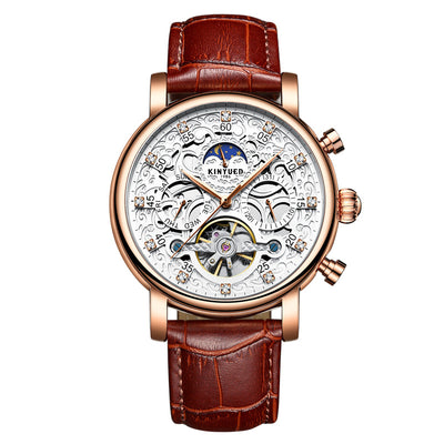 Reloj Mecánico de Cuero Genuino para Hombre Ejecutivo