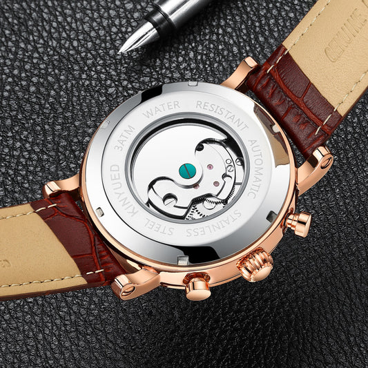 Reloj Mecánico de Cuero Genuino para Hombre Ejecutivo - Image 2