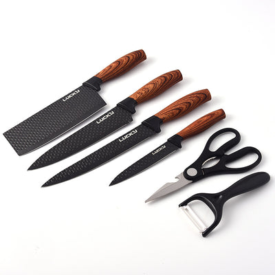 Juego de 6 Cuchillos de Acero Inoxidable con Mango de Madera - Image 14