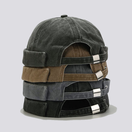 Gorra de Cuero Vintage Lavado Retro para Aventuras al Aire Libre