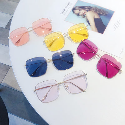 Gafas de Sol Cuadradas Transparentes Rosa
