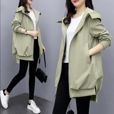 Abrigo Tipo Gabardina Holgado con Capucha Largo - Image 12