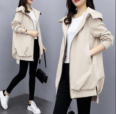 Abrigo Tipo Gabardina Holgado con Capucha Largo - Image 11
