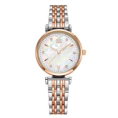 Reloj de Dama con Bisel de Perlas y Esfera de Concha - Cuarzo Resistente - Image 13