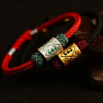 Pulsera Trenzada Roja Tanabata - Brazalete de Plata para Parejas Día de San Valentín - Image 8