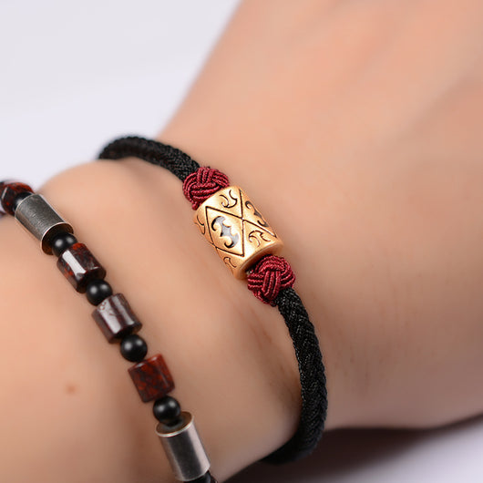 Pulsera Trenzada Roja Tanabata - Brazalete de Plata para Parejas Día de San Valentín - Image 10