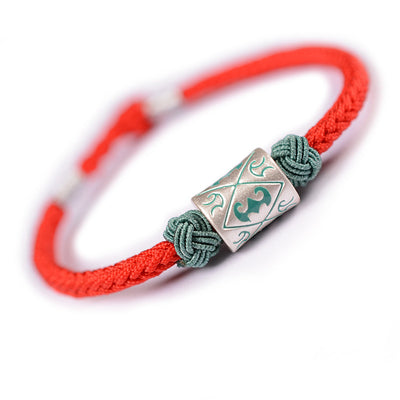 Pulsera Trenzada Roja Tanabata - Brazalete de Plata para Parejas Día de San Valentín - Image 15