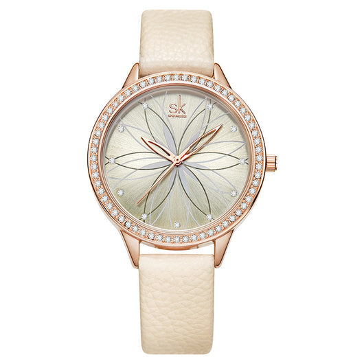 Reloj de Dama Cuarzo con Correa de Pétalos - Diseño Elegante Diciembre - Image 4