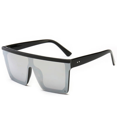 Oversize flat-top sunglasses with brown gradient lenses and a brown frame featuring a subtle leopard print. - Image 18