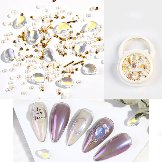Joyería de Uñas con Cristales, Perlas y Acero - Diseño Mixto Elegante - Image 5