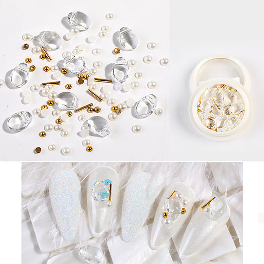 Joyería de Uñas con Cristales, Perlas y Acero - Diseño Mixto Elegante - Image 8