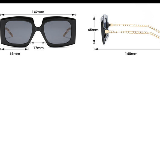 Gafas de Sol Cuadradas Cat-Eye con Cadena Metálica para Mujer - Image 8