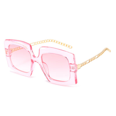 Gafas de Sol Cuadradas Cat-Eye con Cadena Metálica para Mujer - Image 5