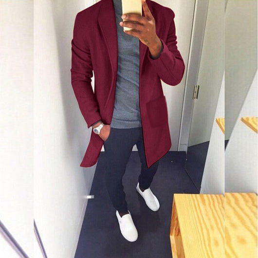 Chaqueta Cortavientos Larga Estilo Europeo para Hombre - Image 6