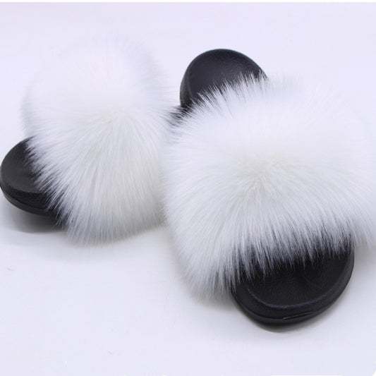 Pantuflas de Pelaje Sintético para Mujer - Cómodas, Antideslizantes y Acogedoras