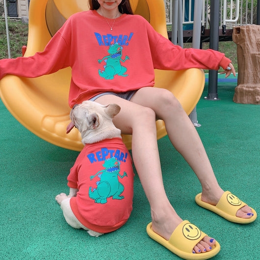 Conjunto de Ropa a Juego para Papás e Hijos - Diseño Cartoon Perro Primavera Otoño - Image 4