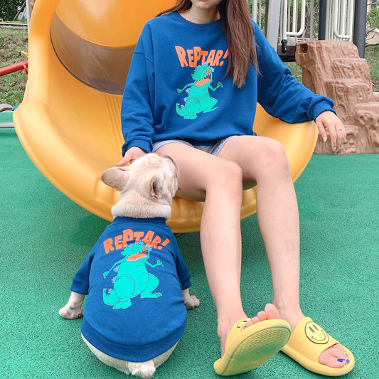 Conjunto de Ropa a Juego para Papás e Hijos - Diseño Cartoon Perro Primavera Otoño