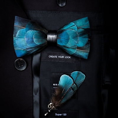 Traje de Novio Premium con Pajarita de Plumas Elegante - Image 2