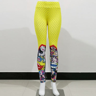 Leggins de Cintura Alta con Estampado de Dibujos Animados para Mujer - Image 9