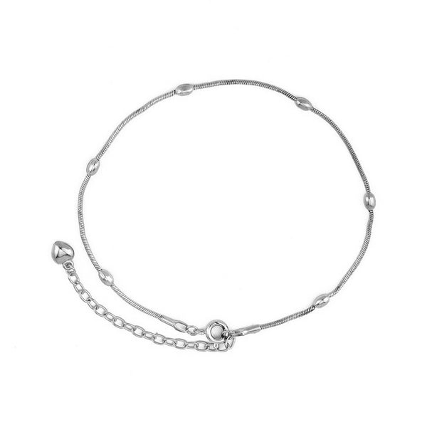 Pulsera Tobillera Mujer Corazón Melocotón y Estrella de Cinco Puntas
