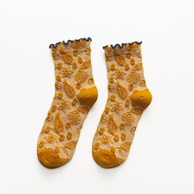 Calcetines Retro Japoneses de Encaje Media Caña para Otoño e Invierno - Image 13