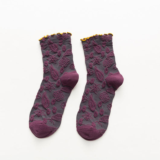 Calcetines Retro Japoneses de Encaje Media Caña para Otoño e Invierno - Image 15