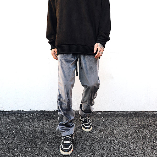 Pantalón de Chándal Retro Velvet con Pechera - Corte Recto