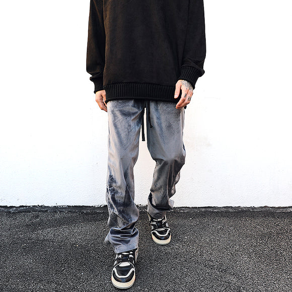 Pantalón de Chándal Retro Velvet con Pechera - Corte Recto