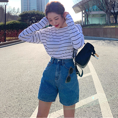 Short Denim Slim Cintura Alta - Image 8