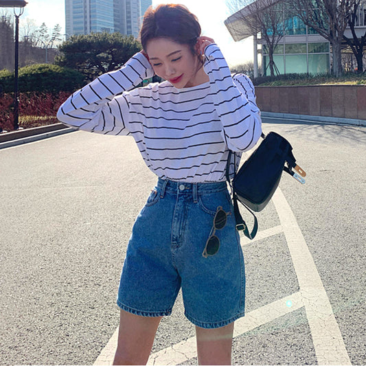 Short Denim Slim Cintura Alta - Image 2