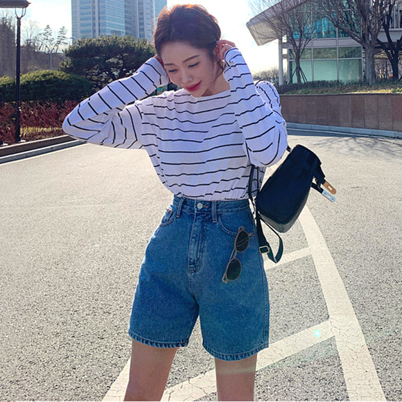 Short Denim Slim Cintura Alta