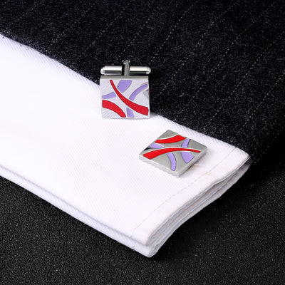 Gemelos para Camisa Ejecutiva con Esmalte Degradado Cuadrado - Image 5