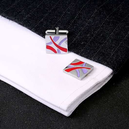 Gemelos para Camisa Ejecutiva con Esmalte Degradado Cuadrado - Image 5