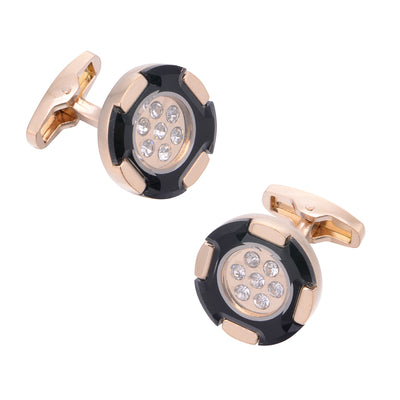 Gemelos Bicolor de Cristal con Diamantes - Estilo Europeo y Americano - Image 2