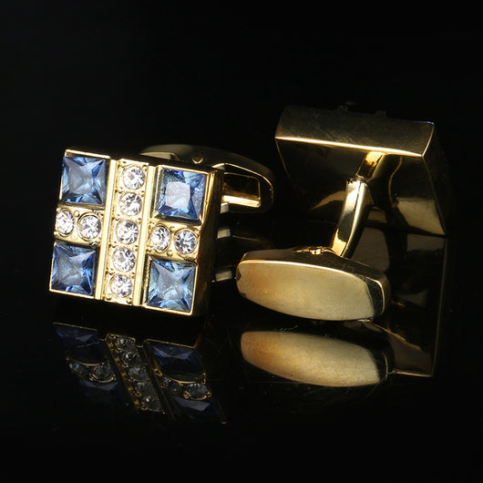 Gemelos de Cristal Azul Francés para Hombre de Negocios