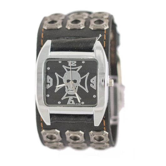 Reloj Pulsera Punk Calavera Plateada para Hombre - Image 6