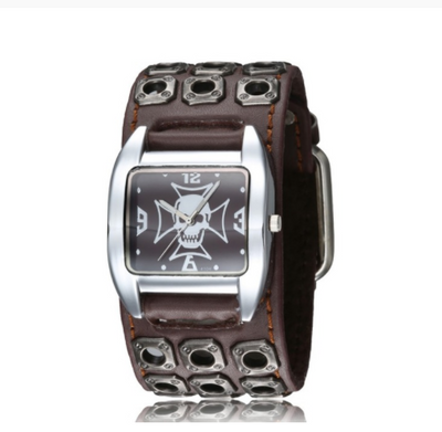 Reloj Pulsera Punk Calavera Plateada para Hombre - Image 10