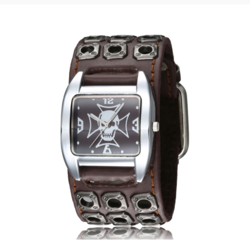 Reloj Pulsera Punk Calavera Plateada para Hombre - Image 10
