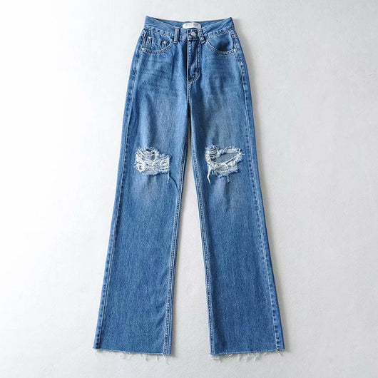 Pantalón Recto Cintura Alta Drapeado Estilo Europeo y Americano - Image 4