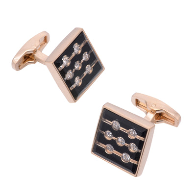 Mancuernillas de Oro Rosado con Diamantes - Diseño Elegante y Minimalista - Image 8