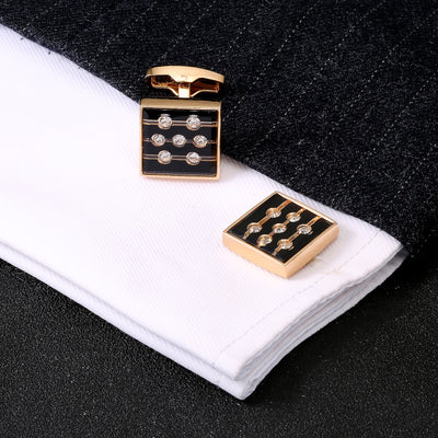 Mancuernillas de Oro Rosado con Diamantes - Diseño Elegante y Minimalista - Image 5