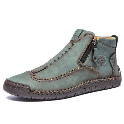 Zapatos de Cuero Casuales para Hombre - Talla Grande, Costura Artesanal y Cierre de Cremallera - Image 10