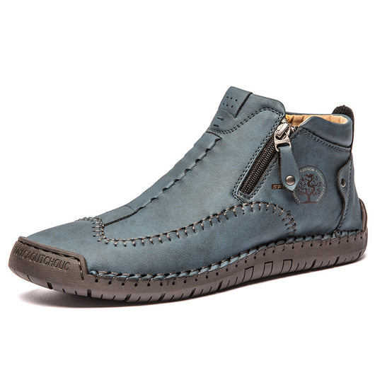 Zapatos de Cuero Casuales para Hombre - Talla Grande, Costura Artesanal y Cierre de Cremallera - Image 11